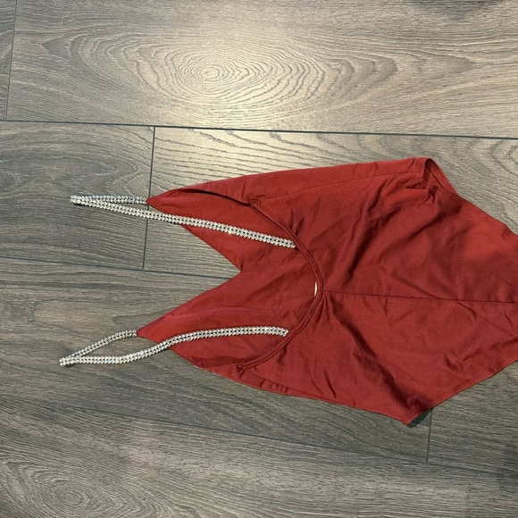 Forever 21 Burgundy Swimsuit with Chain Detail - Picture 2 of 3